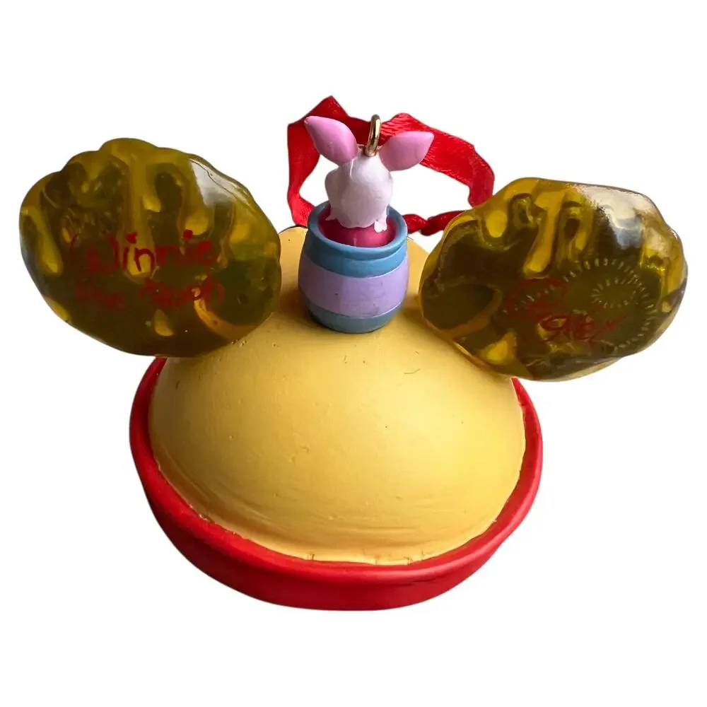 Disney Parks Artist Signed Mickey Mouse Ears Winnie the Pooh Piglet Ornament